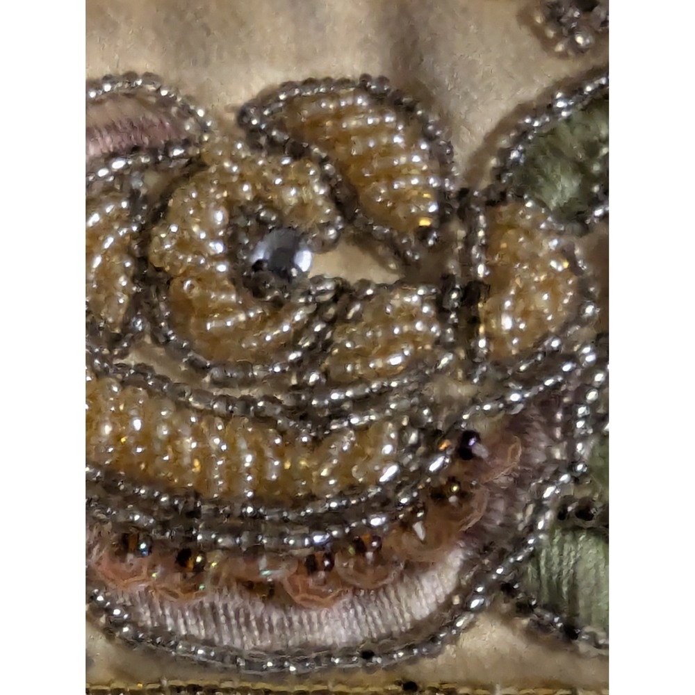 M.S.‎ Collections Beaded Floral Evening Clutch Purse Gold Tone Kiss Lock Frame - Picture 5 of 15